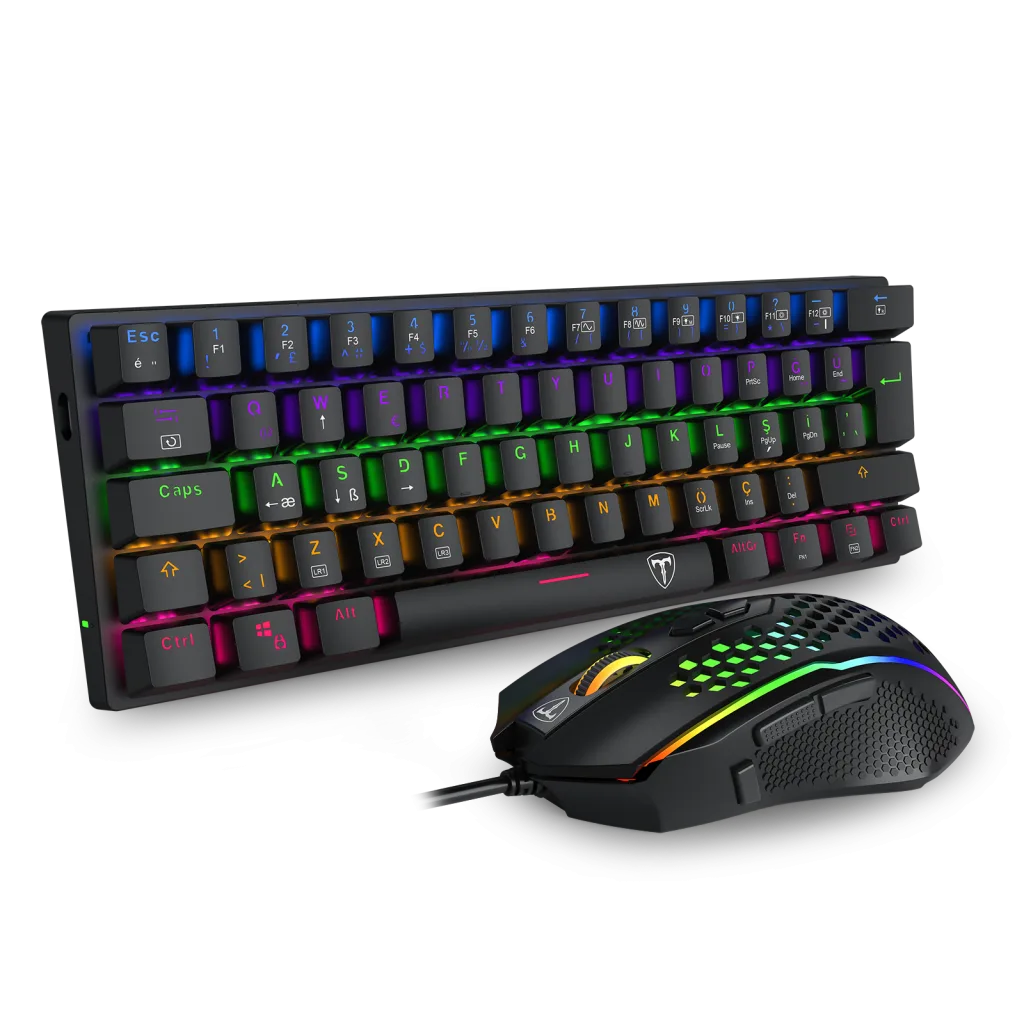 T-DAGGER T-TGS008-LIT, MAIN FORCE LITE, USB Kablolu, Türkçe Q, Rainbow Backlight, Red Mekanik Switch, 68 Tuşlu, Gaming K