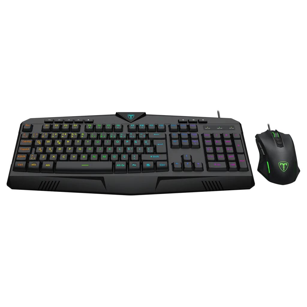 T-DAGGER TS010, 2 IN 1 COMBO, USB Kablolu, Türkçe Q, RGB Backlight, Membran Tuşlar, Multimedya Gaming Klavye ve 7.200DPI