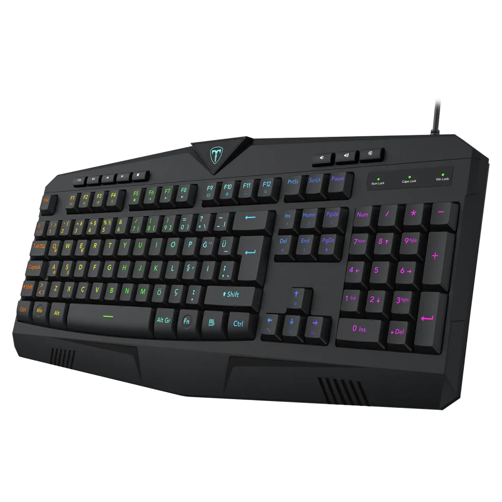 T-DAGGER TS010, 2 IN 1 COMBO, USB Kablolu, Türkçe Q, RGB Backlight, Membran Tuşlar, Multimedya Gaming Klavye ve 7.200DPI