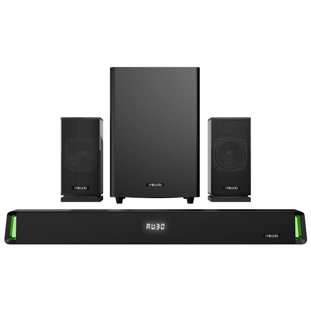 MIKADO MD-SBT35, 160W, 5+1, Masaüstü, BT/AUX/USB/HDMI/OPTICAL, Soundbar, Siyah Kasa, Ev Sinema Sistemi