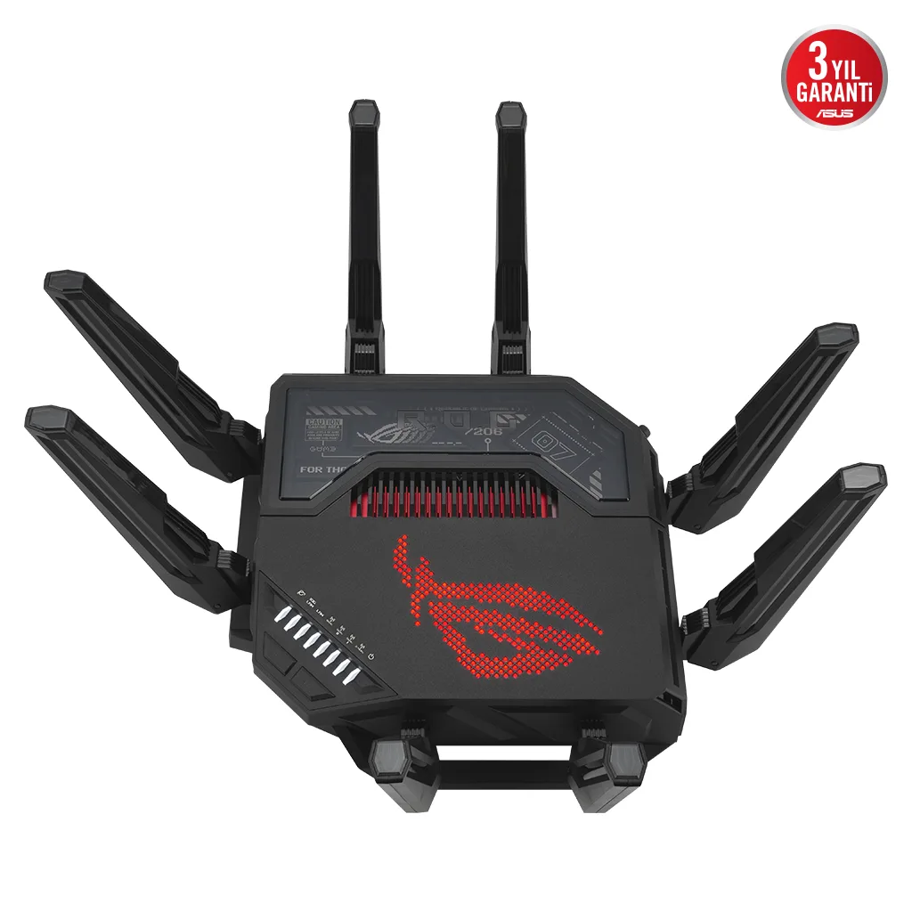 ASUS ROG Rapture GT-BE98, BE25000, 24400Mbps, 8xAnten, Four Band, WİFİ 7, AiMesh, AiProtection Pro, GAMING Extendable Ro
