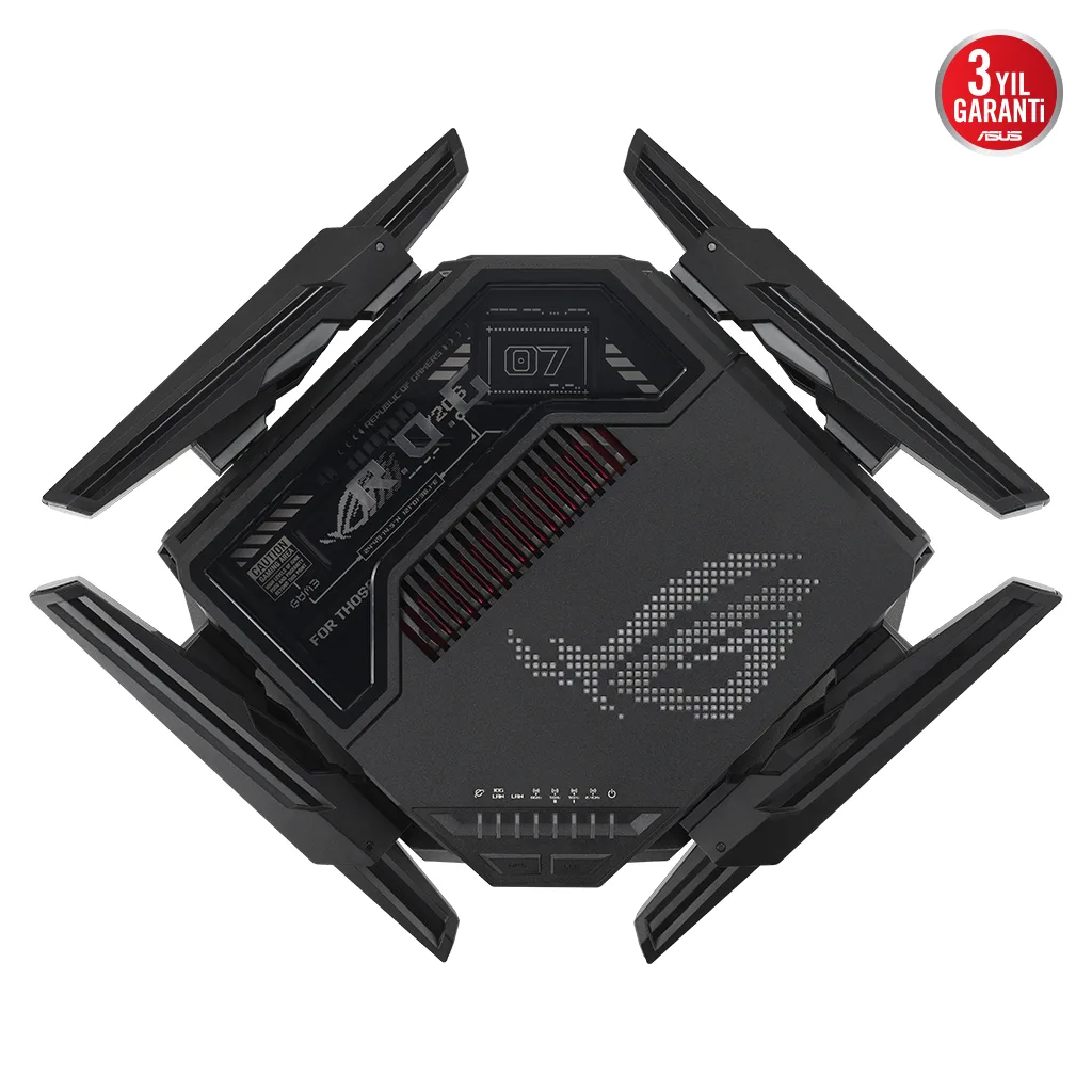 ASUS ROG Rapture GT-BE98, BE25000, 24400Mbps, 8xAnten, Four Band, WİFİ 7, AiMesh, AiProtection Pro, GAMING Extendable Ro