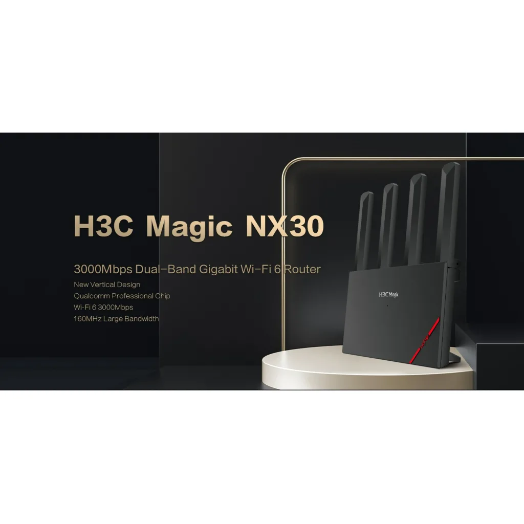 H3C Magic NX30, Dual Band, WiFi 6, 3000Mbps, 4Port GigaBit, 4ad Anten, Masaüstü, Router, Access Point