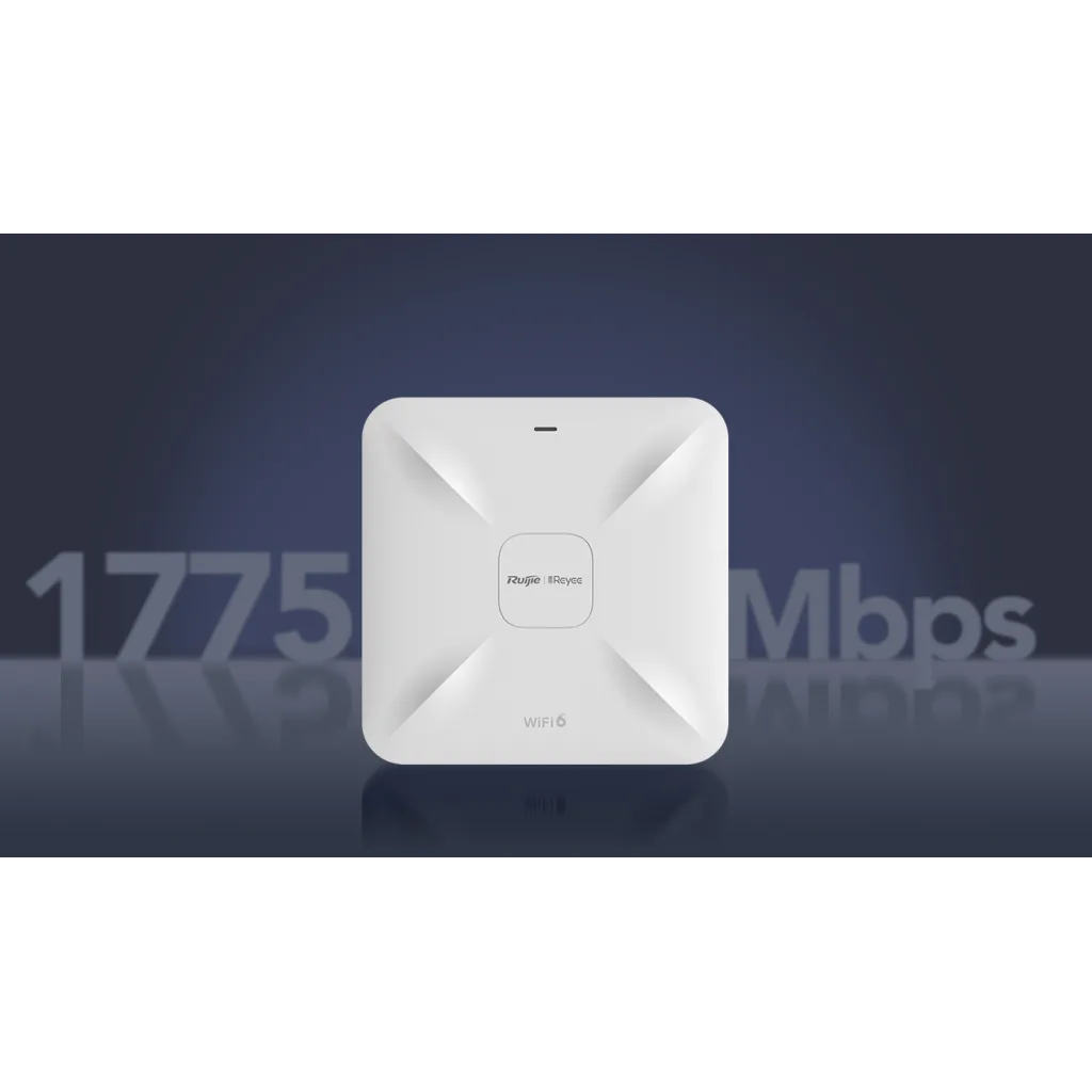 RUIJIE Reyee RG-RAP2260(G), AX1800, 2Port GE, 1775Mbps, Dual Band, Wifi 6, PoE, Tavan Tipi, Reyee Mesh, Access Point