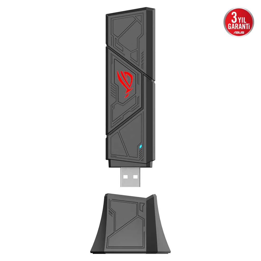 ASUS ROG USB-BE92,WIFI7, BE6500, 2882-2882-688Mbps 6GHz-5GHz-2.4GHz, 4096-QAM Desteği, WPA3 Usb Ağ Adaptörü
