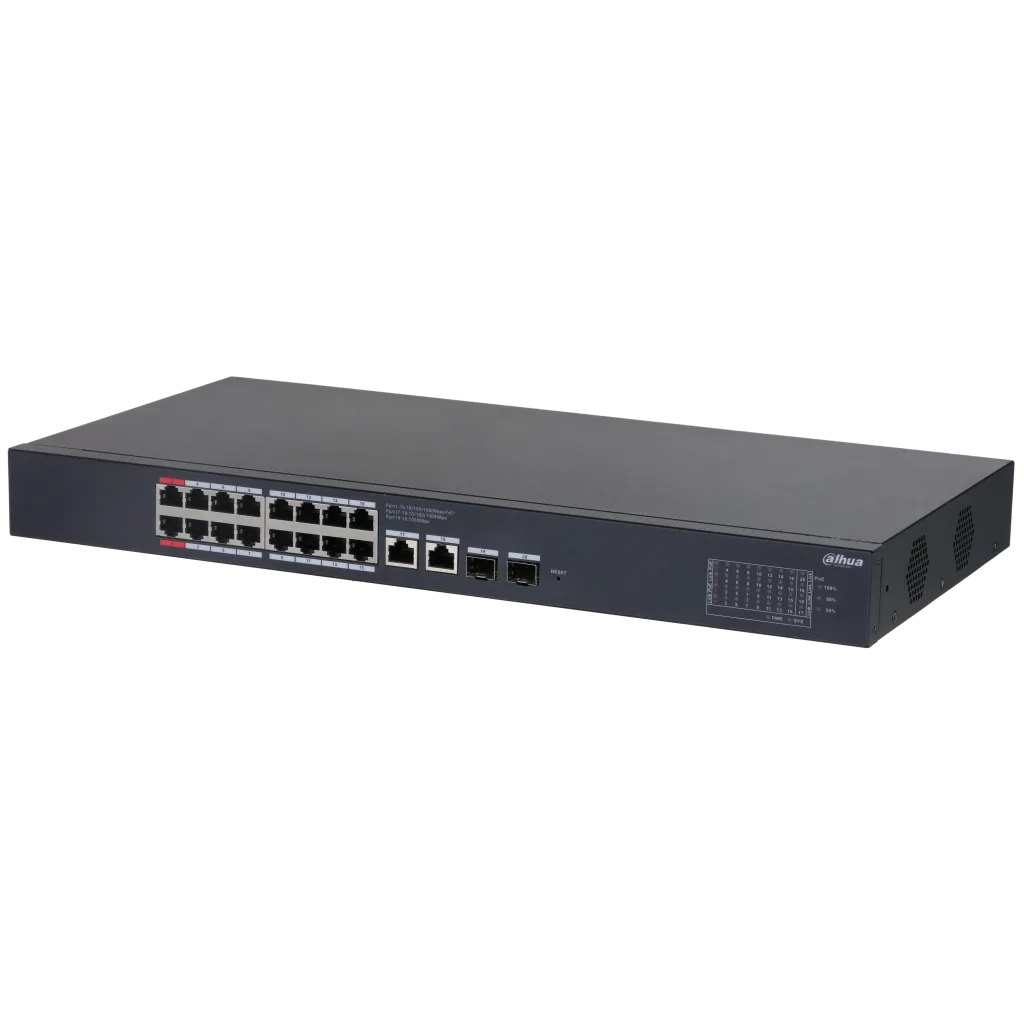 DAHUA CS4220-16GT-240, 16Port, Gigabit, PoE 240W, 2 Port Gigabit Uplink, 2 Port SFP Gigabit Combo, Cloud Yönetilebilir,