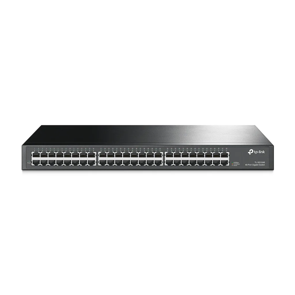 TP-LINK TL-SG1048, 48 Port, GigaBit, Yönetilemez, Metal Kasa, Rackmount Switch
