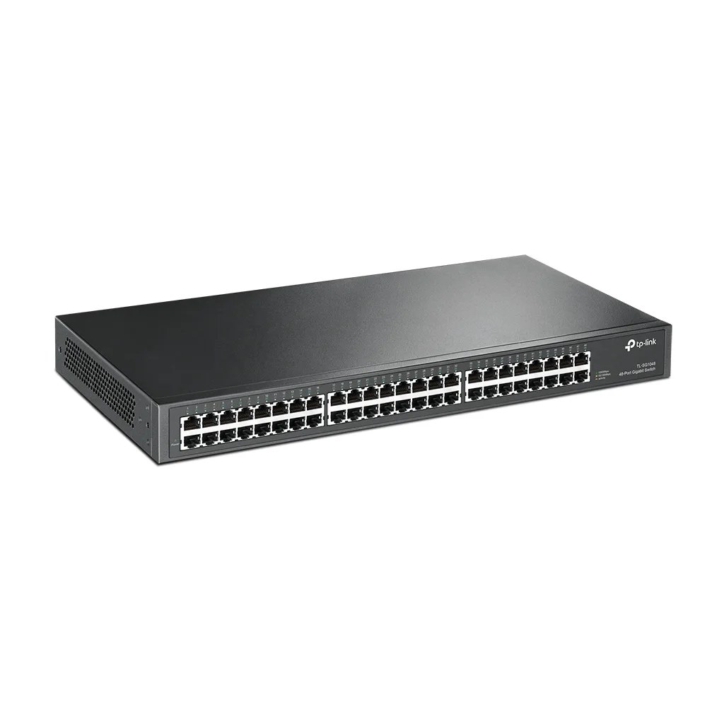 TP-LINK TL-SG1048, 48 Port, GigaBit, Yönetilemez, Metal Kasa, Rackmount Switch