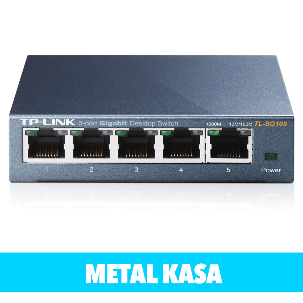 TP-LINK TL-SG105, 5 Port, GigaBit, Yönetilemez, Metal Kasa, Masaüstü Switch