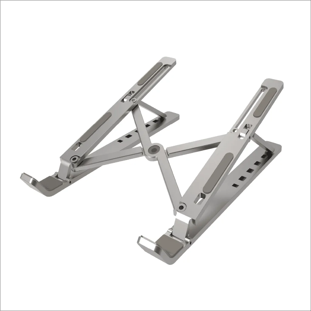 ENKADO EKD-NT20, 10"-18" Notebook Standı, Taşınabilir, Katlanır, 7 Kademeli Ayarlanabilir Yükseklik, Alüminyum (Gümüş)