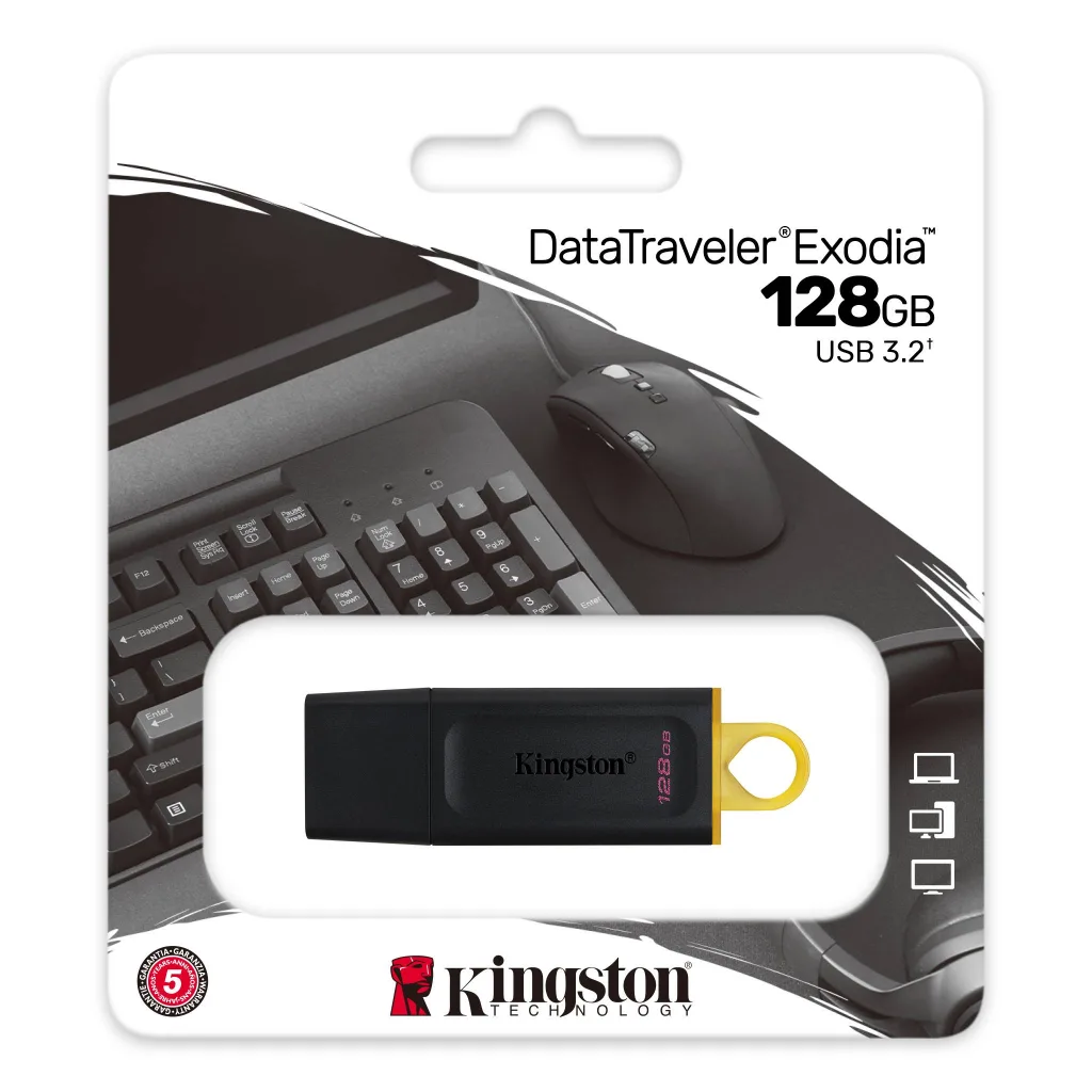 KINGSTON DTX/128GB USB 3.2 DataTraveler Exodia Gen 1 Flash Bellek (Siyah - Sarı)