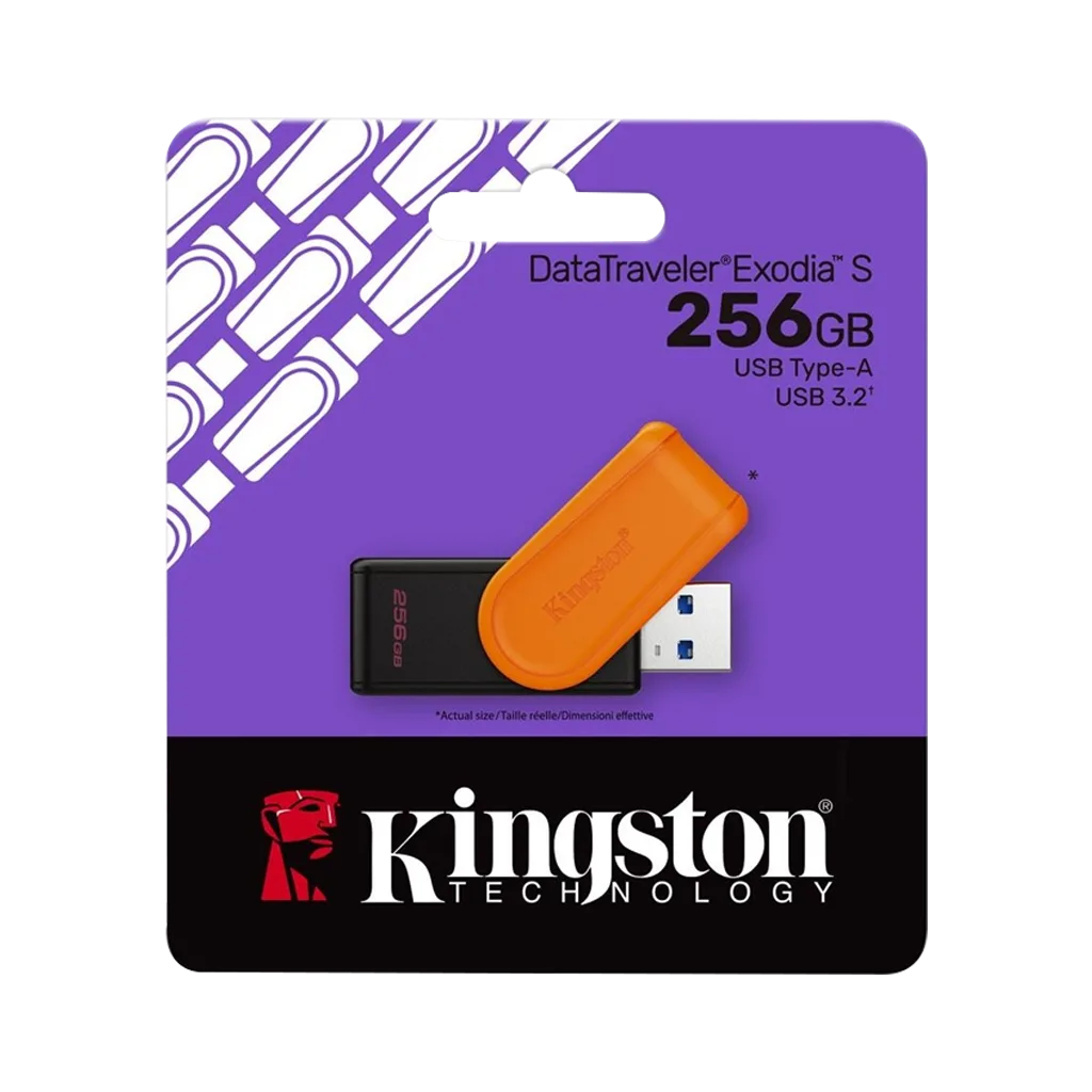 KINGSTON DTXS/256GB USB 3.2 DataTraveler Exodia S Gen 1 Flash Bellek (Siyah-Turuncu)