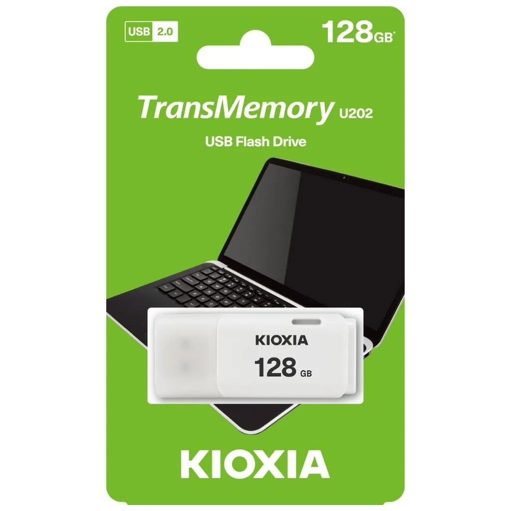 KIOXIA U202W 128GB USB 2.0 TransMemory Flash Disk (Beyaz)