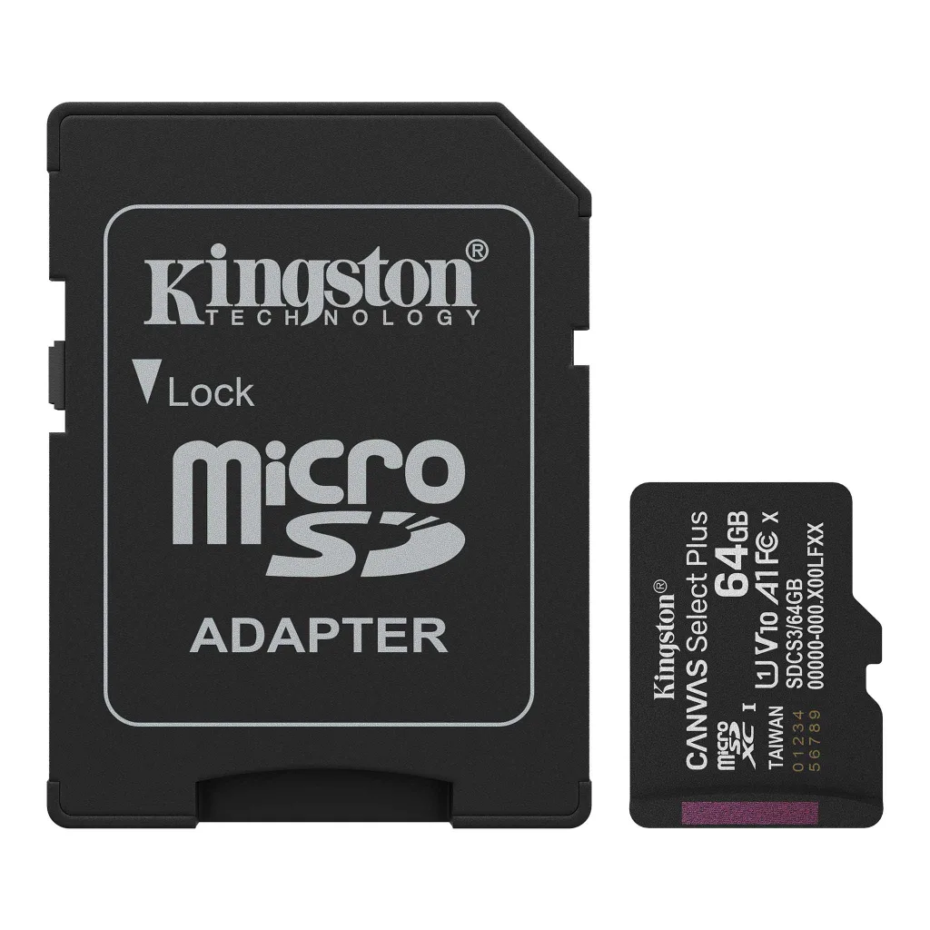 KINGSTON SDCS3/64GB, Canvas Select Plus Gen3 A1, 100Mb/s, MicroSD Kart Bellek (SD Adaptörlü)