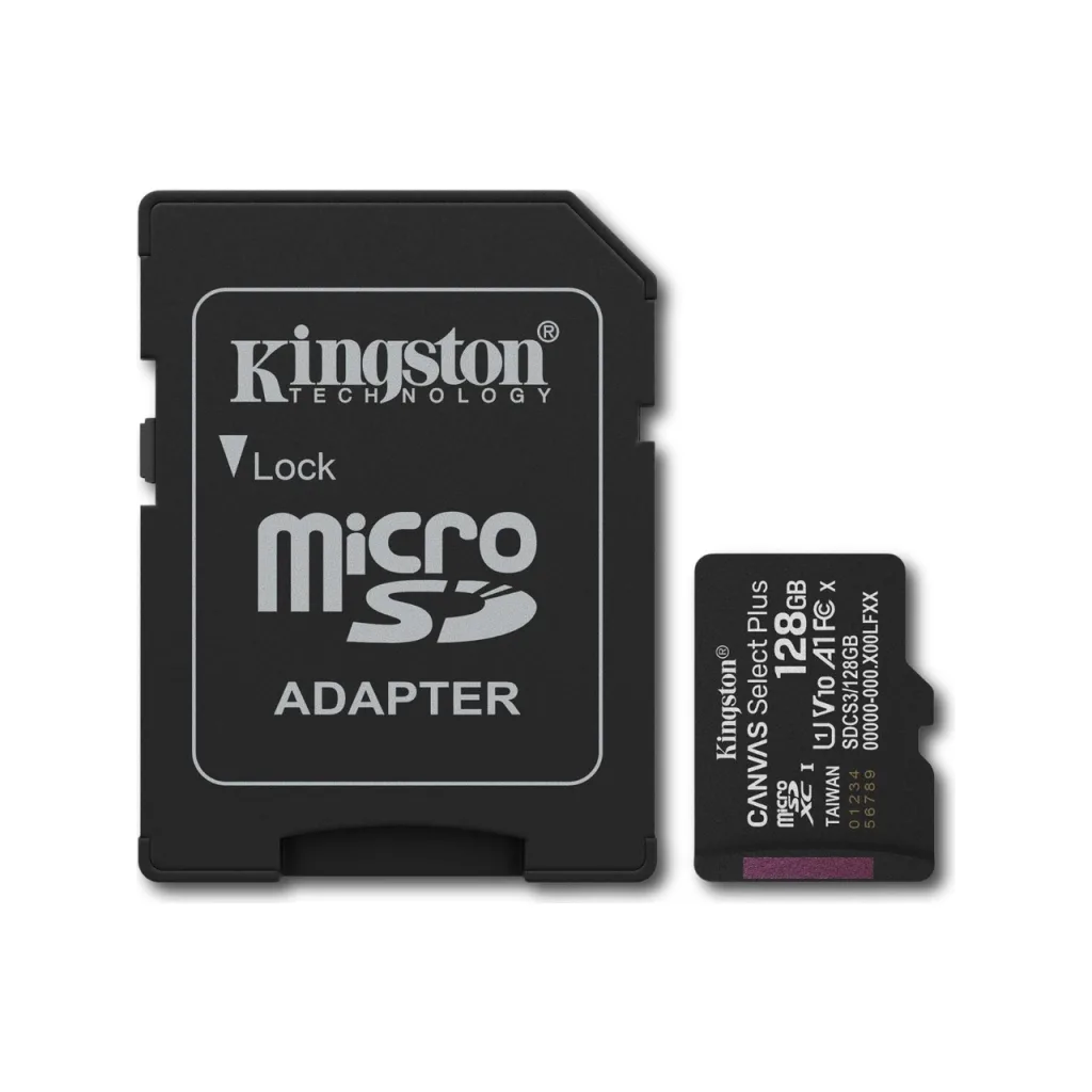 KINGSTON SDCS3/128GB, Canvas Select Plus Gen3 A1, 100Mb/s, MicroSD Kart Bellek (SD Adaptörlü)