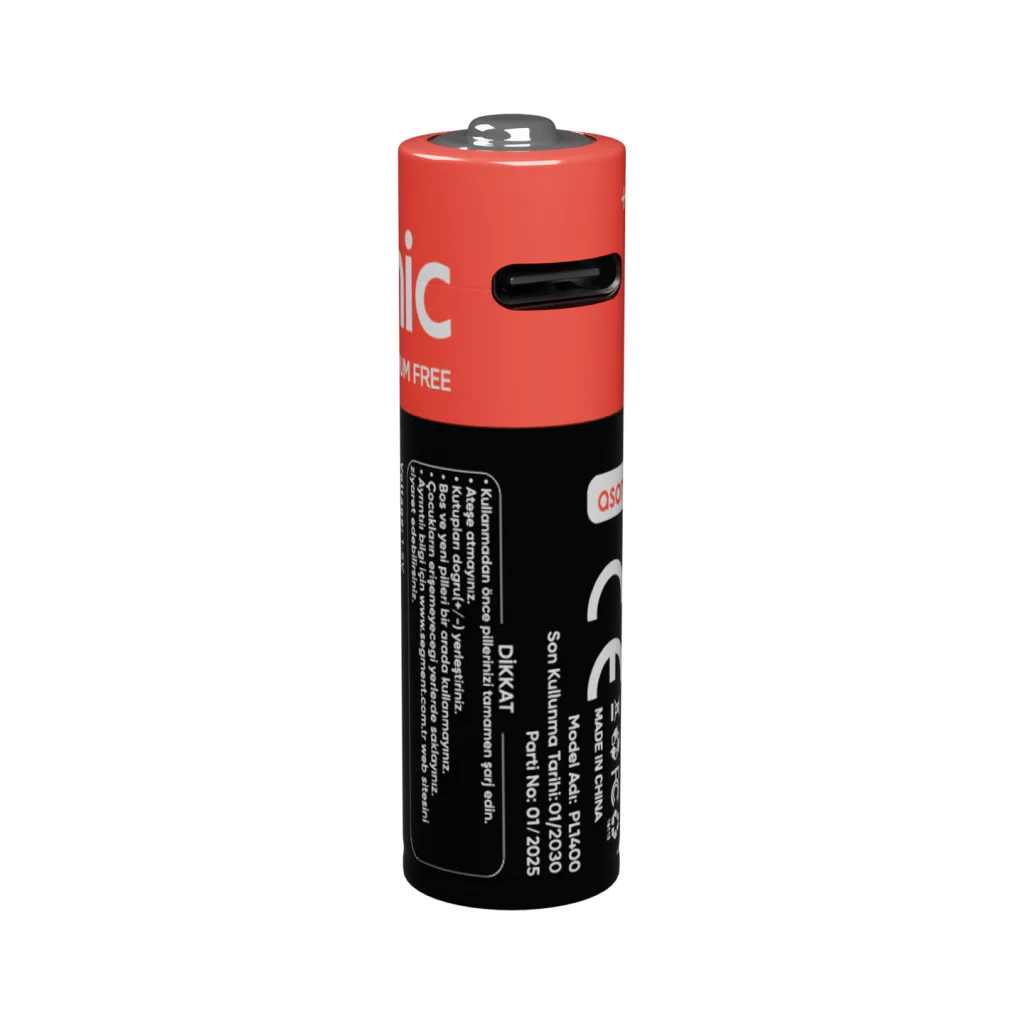 ASONIC PL1400, AA, Şarjlı Pil, 1.5Volt, 1400mAh/2600mwh, Type-C ile Kolay Şarj, 2 li Paket (USB To Type-C Kablo Hediye)