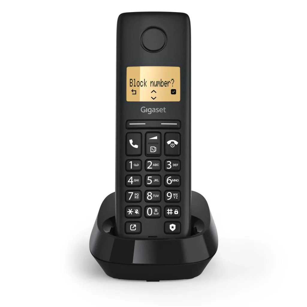 GIGASET PURE 100, Dect Telefon, Siyah, 14 Saat Konuşma, 180 Saat Bekleme, 50 Kişilik Rehber