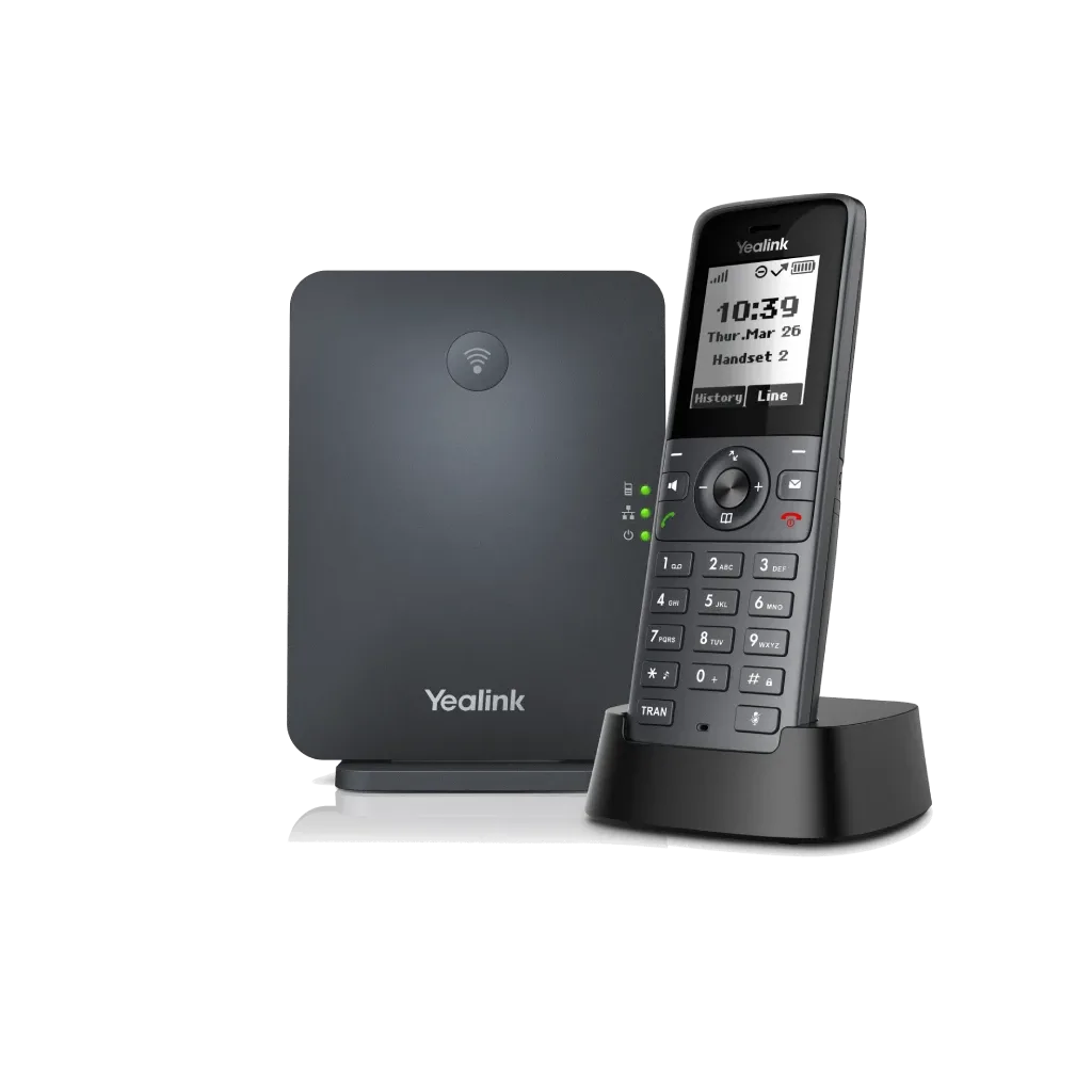 YEALINK W71P, W71H Dect Telefon ile W70B Baz İstasyonu, Kablosuz IP TELEFON, Siyah, 1.8" Siyah Beyaz Ekran, 30 Saat Konu