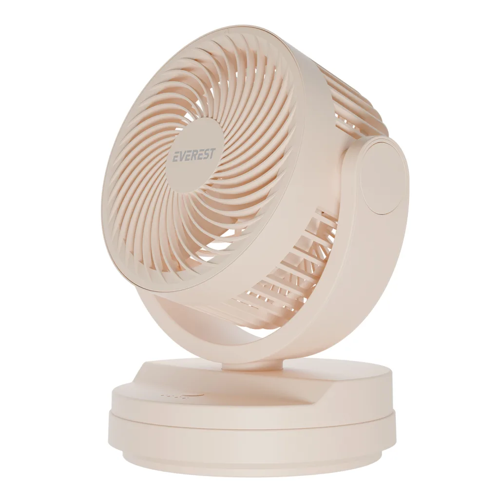 EVEREST EFN-509, KREM, 3 Kademeli Hız, 7"Kanat, Masaüstü, Type-C Vantilatör