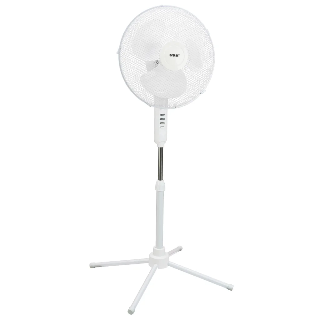 EVEREST FAN10, BEYAZ, EcoWind, 3 Kademeli Hız, 16" Kanat, 45W, Otomatik Salınım, Yükseklik Ayarlı, AC220, Vantilatör