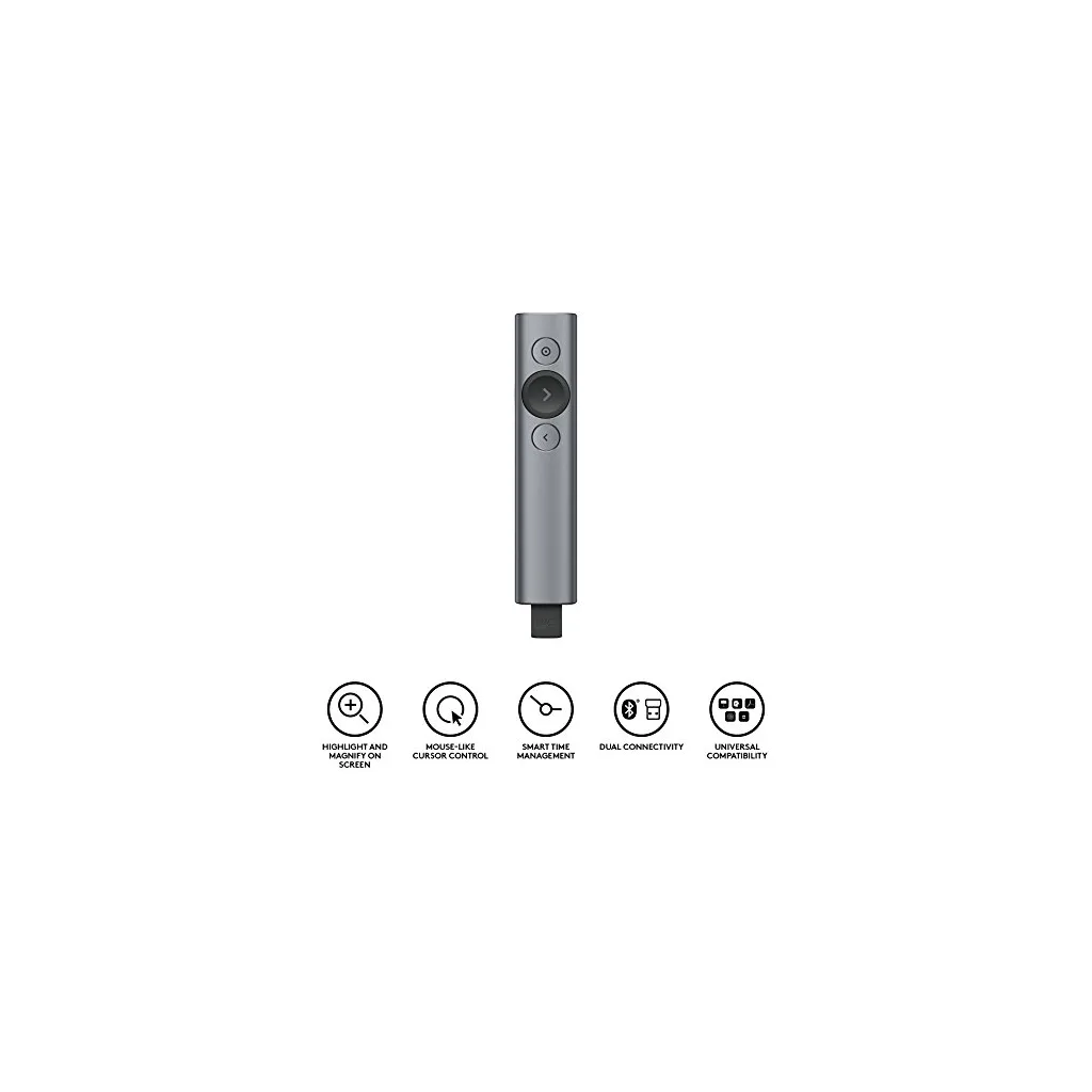 LOGITECH 910-004861, Spotlight Wireless Presenter, Sunum Cihazı (Gri)