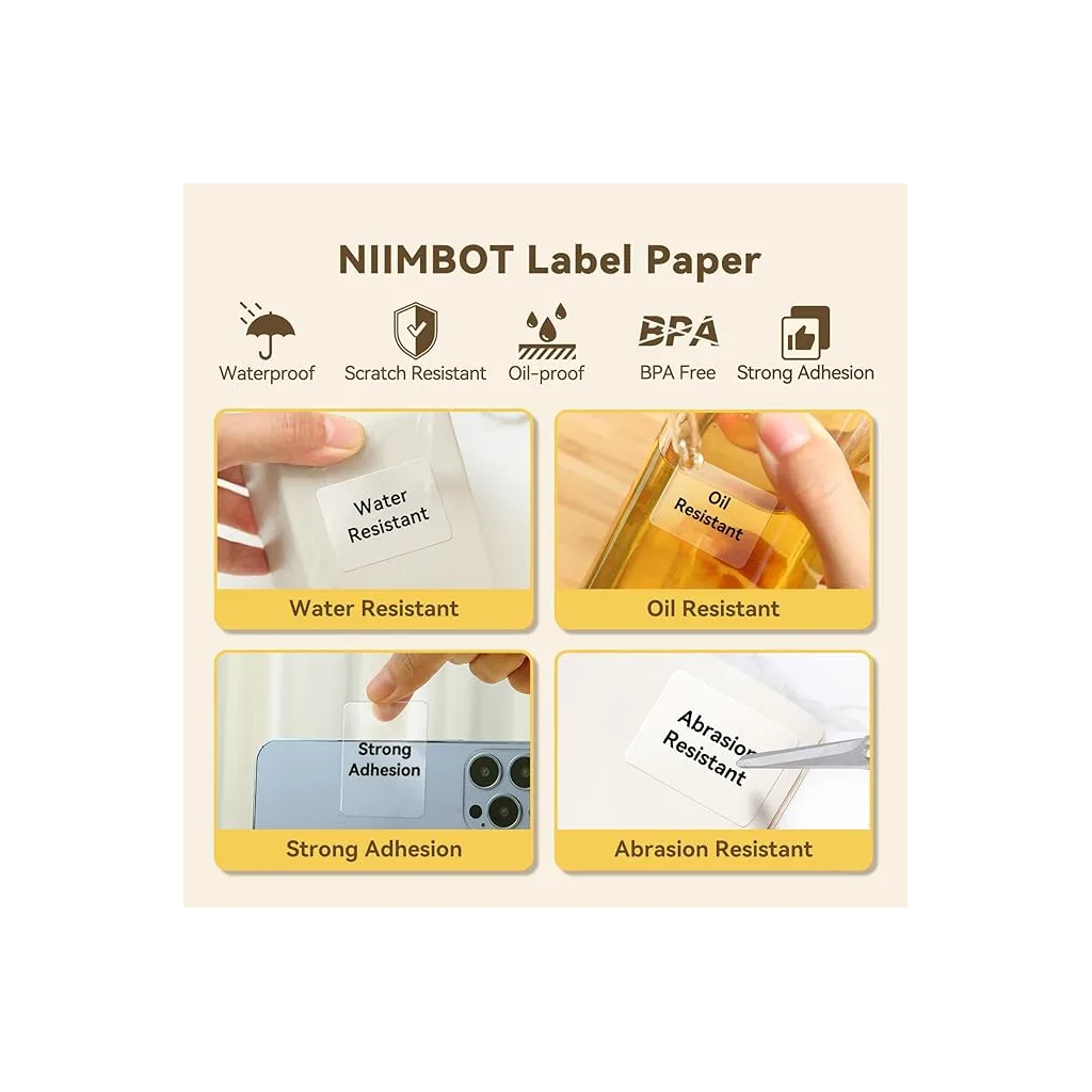 NIIMBOT T40 Etiket 40mm x 60mm 125 adet Şeffaf (B1,B21S,B3S)