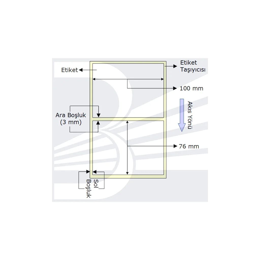 POWERGATE Etiket, Termal, 100mmx76mm, (Tek Kolonda 1li) Toplam 570 ad