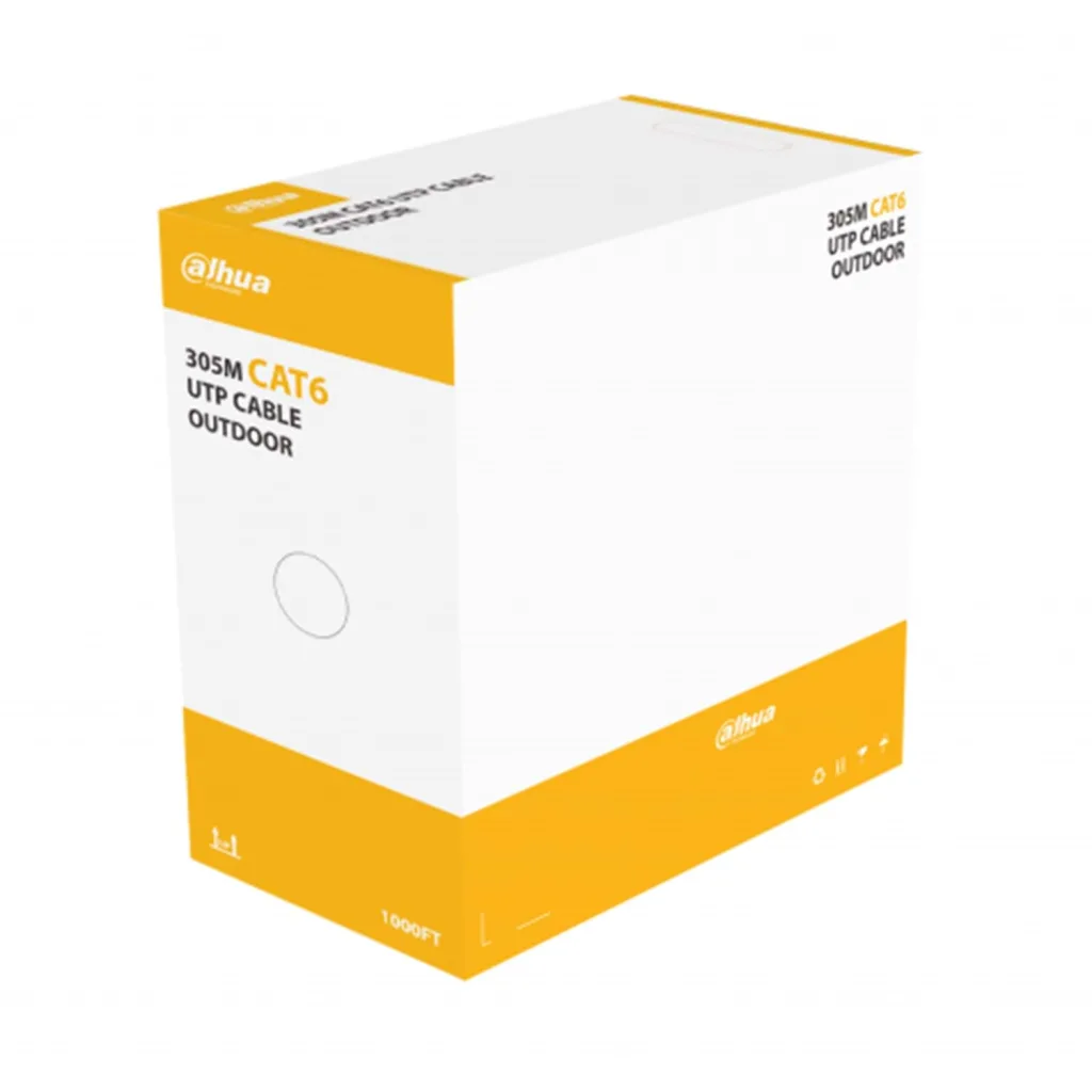 DAHUA DH-PFM920-6UN, CAT6 305m, 24AWG 0.53mm, UTP, %100 Bakır, OutDoor, Polietilen, Kablo, Siyah Renk