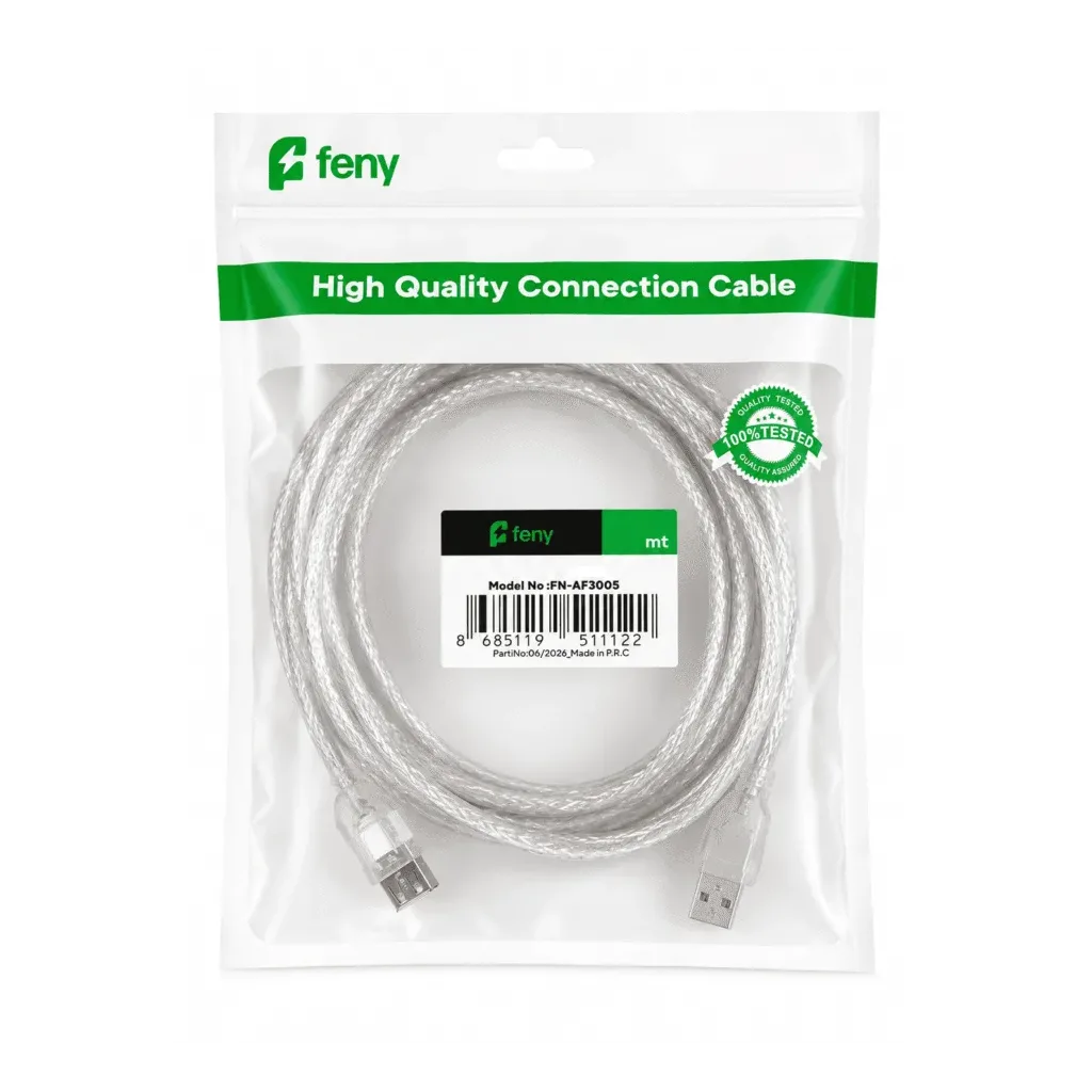 FENY FN-AF3005, USB Uzatma Kablosu, %100 Bakır, 5 Metre