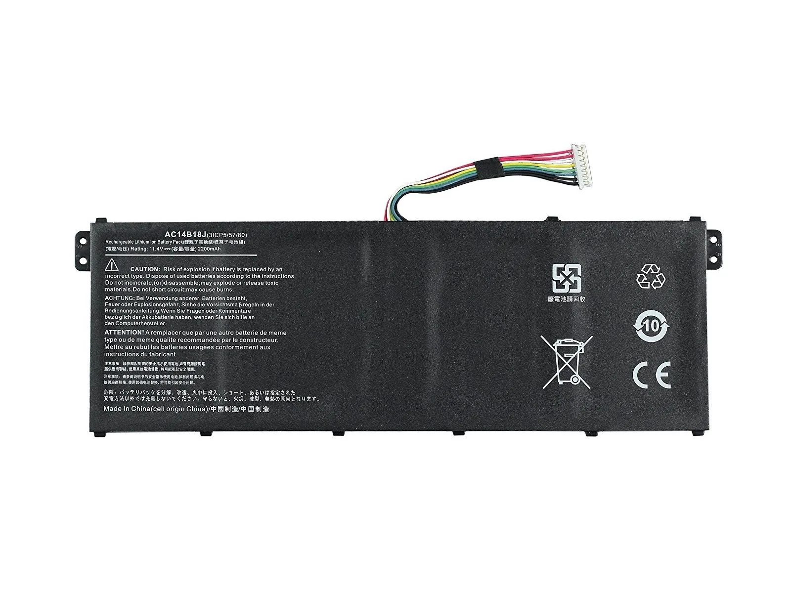 RETRO Acer Aspire ES1-331, ES1-531, AC14B18J 3-Cell Notebook Bataryası