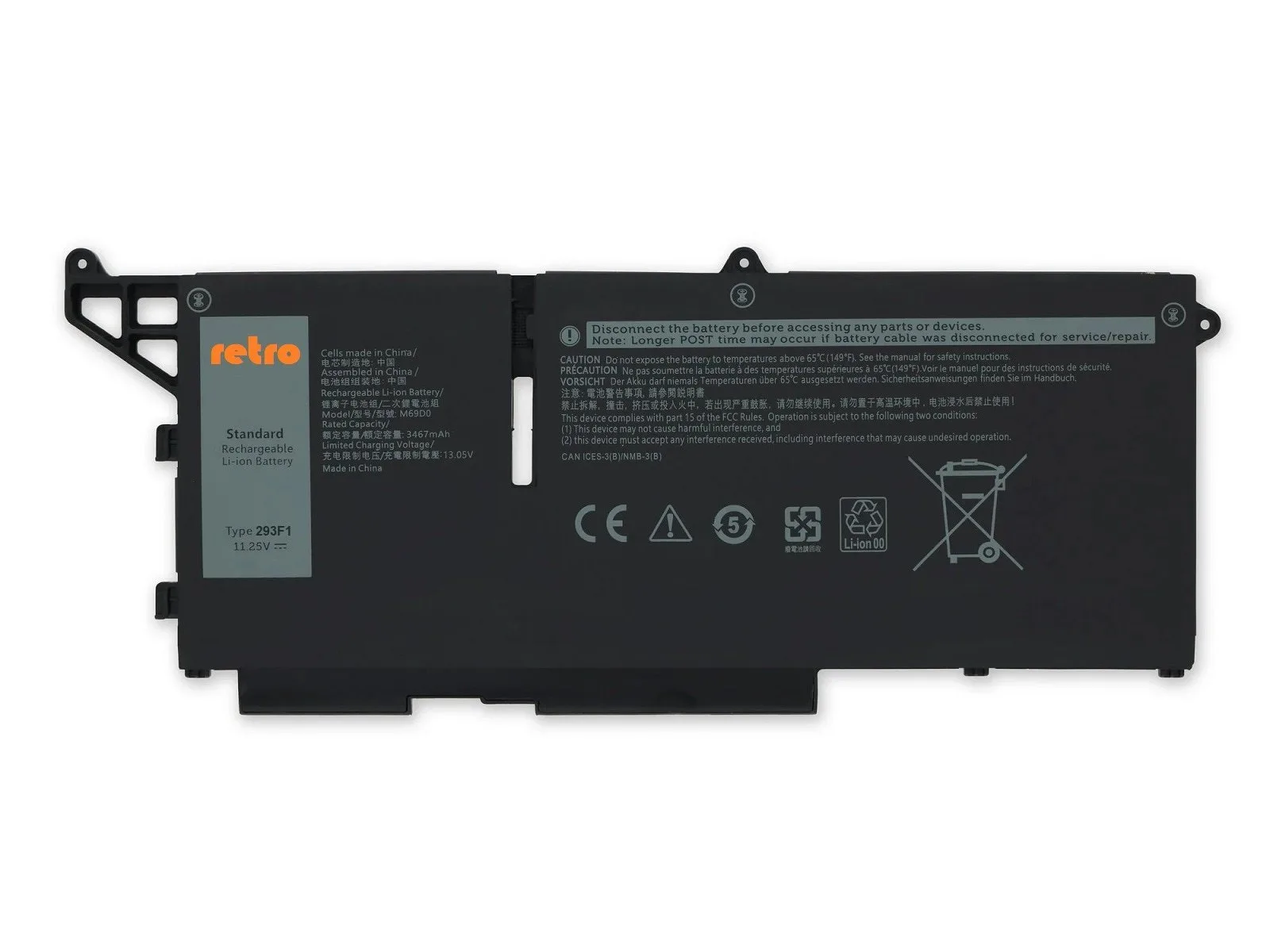 RETRO Dell Latitude 5530, 293F1 Notebook Bataryası - Ver.2 - 3 Cell