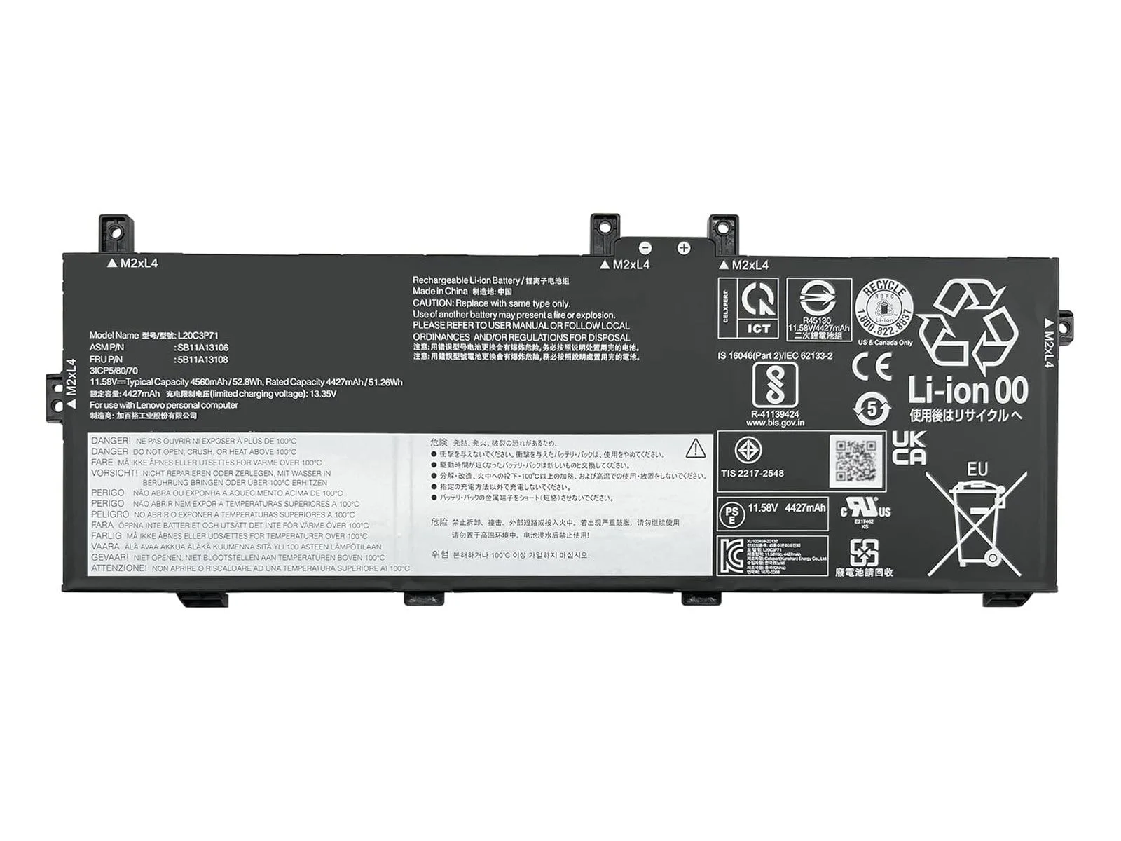 RETRO Lenovo ThinkPad X13 Yoga Gen2, L20C3P71 Notebook Bataryası