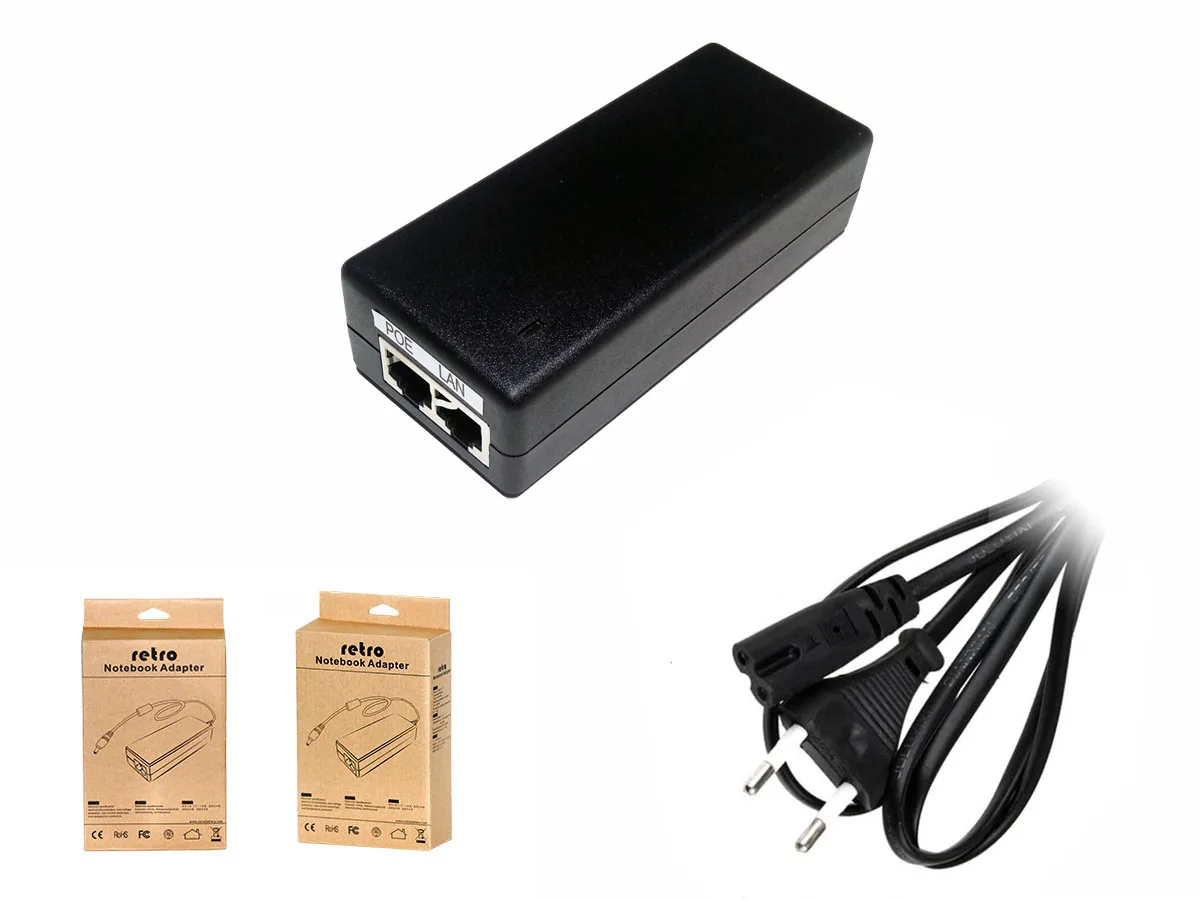 RETRO 24V 2A 48W Gigabit POE Adaptör + Injector